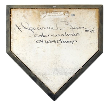 2009 MLB Authentic World Series Game Six Yankee Stadium Bullpen Home Plate Signed by Mariano Rivera (MLB Authenticated)